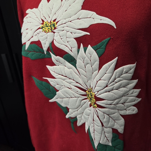 Vintage Hanes collared red and white holiday Christmas festive sweatshirt - Picture 2 of 8